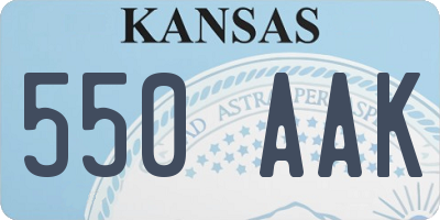 KS license plate 550AAK