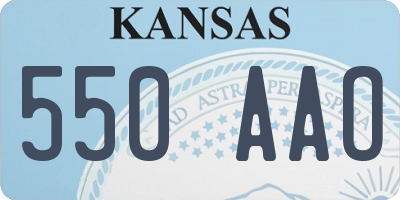 KS license plate 550AAO