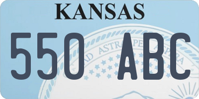 KS license plate 550ABC