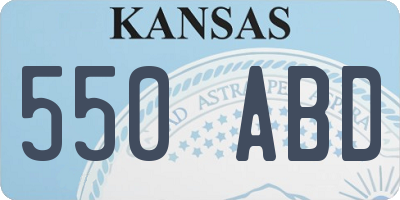 KS license plate 550ABD
