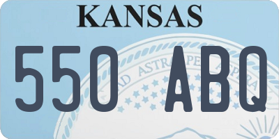 KS license plate 550ABQ