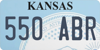KS license plate 550ABR