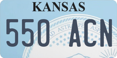 KS license plate 550ACN