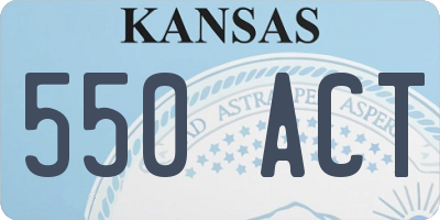 KS license plate 550ACT