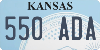 KS license plate 550ADA