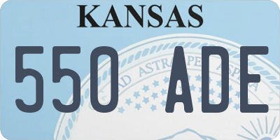 KS license plate 550ADE