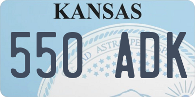 KS license plate 550ADK