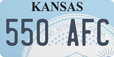 KS license plate 550AFC
