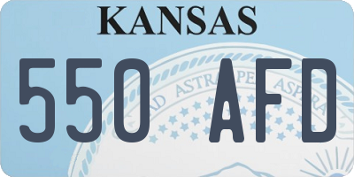 KS license plate 550AFD