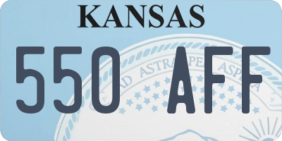 KS license plate 550AFF