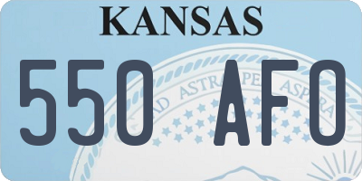 KS license plate 550AFO
