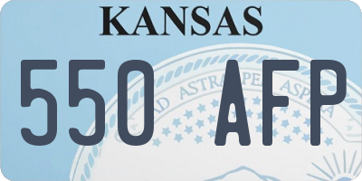 KS license plate 550AFP