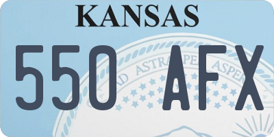 KS license plate 550AFX