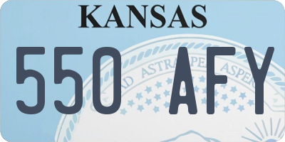 KS license plate 550AFY
