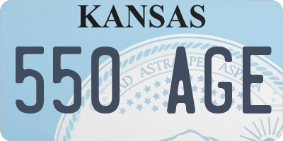 KS license plate 550AGE