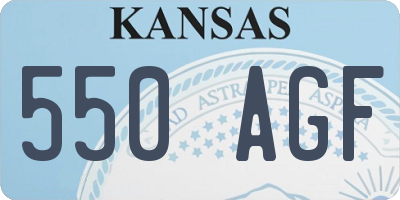 KS license plate 550AGF