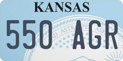 KS license plate 550AGR