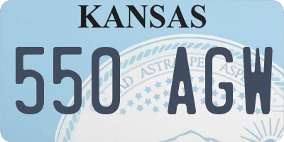 KS license plate 550AGW