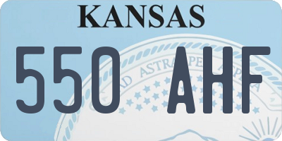 KS license plate 550AHF