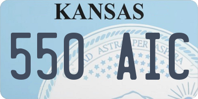 KS license plate 550AIC
