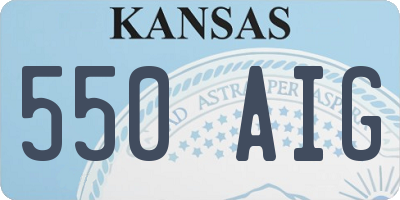 KS license plate 550AIG