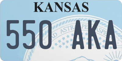 KS license plate 550AKA
