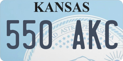 KS license plate 550AKC