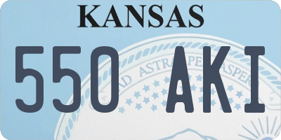 KS license plate 550AKI