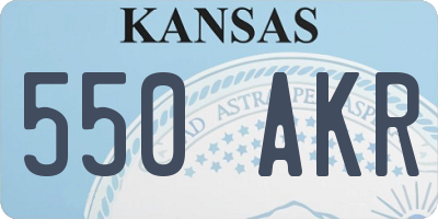 KS license plate 550AKR