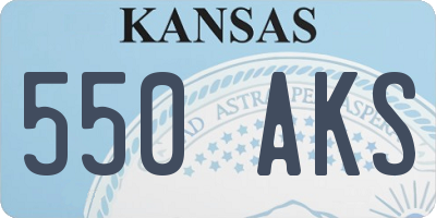 KS license plate 550AKS