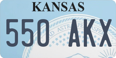 KS license plate 550AKX