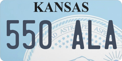 KS license plate 550ALA
