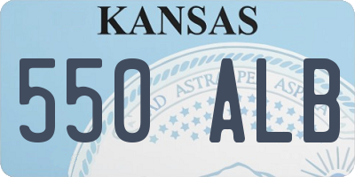 KS license plate 550ALB