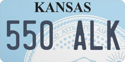 KS license plate 550ALK