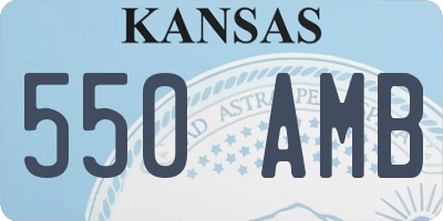 KS license plate 550AMB