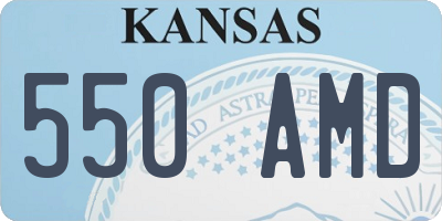 KS license plate 550AMD