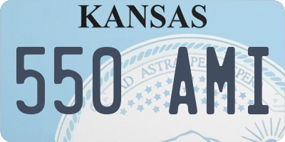 KS license plate 550AMI
