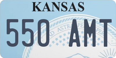 KS license plate 550AMT