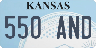 KS license plate 550AND