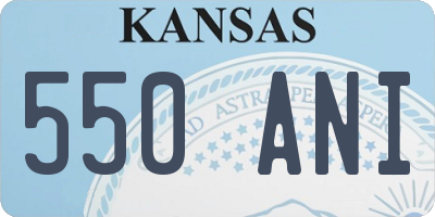 KS license plate 550ANI