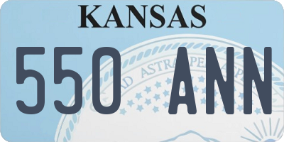 KS license plate 550ANN