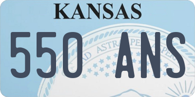 KS license plate 550ANS