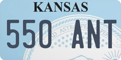 KS license plate 550ANT