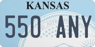 KS license plate 550ANY
