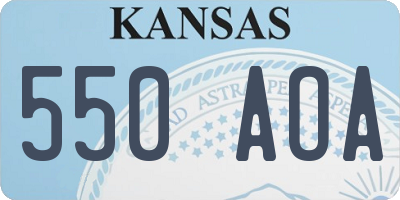 KS license plate 550AOA