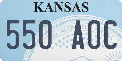 KS license plate 550AOC