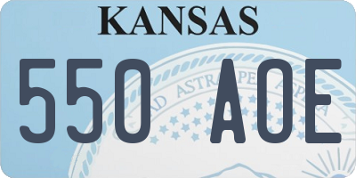 KS license plate 550AOE