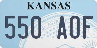 KS license plate 550AOF