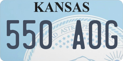 KS license plate 550AOG