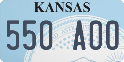 KS license plate 550AOO